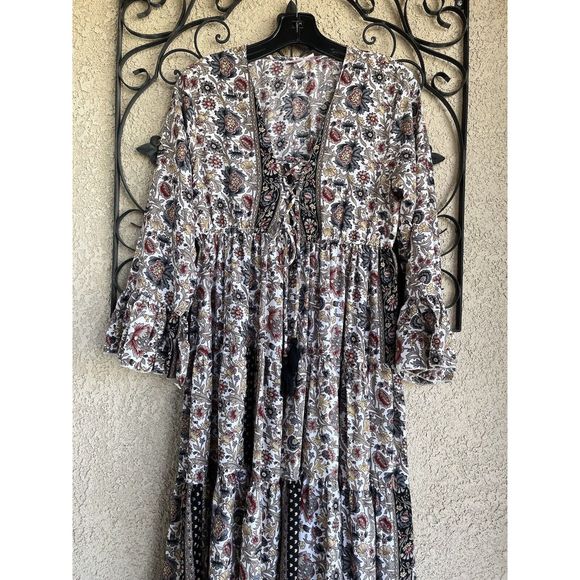 Boemo Floral Print Boho Style Dress - Size MP - Multicolored - Picture 2 of 9